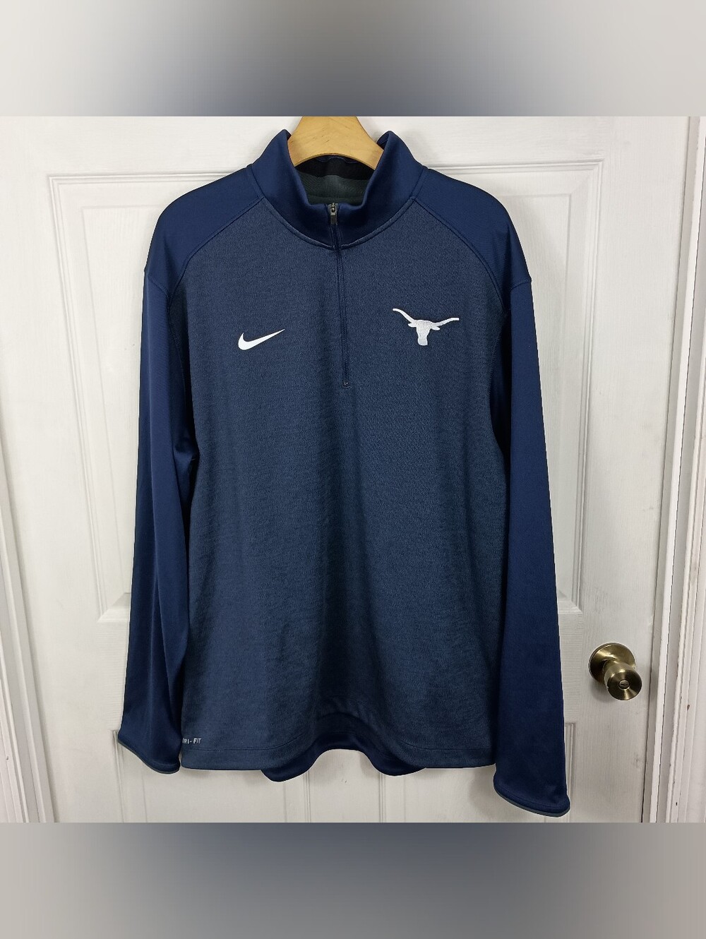 Nike Texas Longhorns 1/4 Zip Pullover Mens XL Navy Blue Dri Fit Embroidered Logo